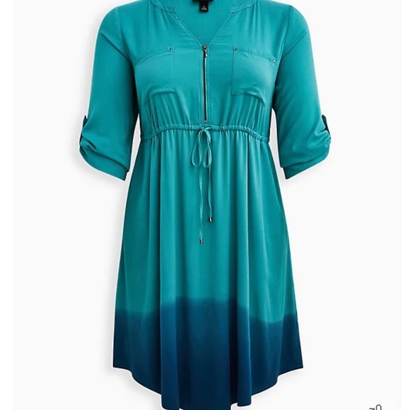 Torrid 0/Large MINI CHALLIS ZIP-FRONT SHIRT DRESS NWT - Picture 4 of 6